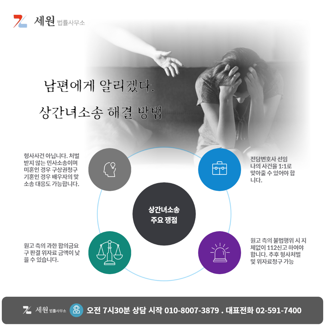 간통여성에 대한 손해배상청구를 접수한 간통여성 피고인의 입장 변호사 선임의 기본 3