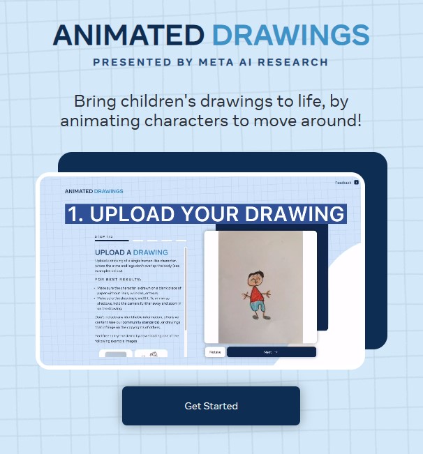 Animated Drawings 사용방법. STEP1.UPLOAD YOUR DRAWING