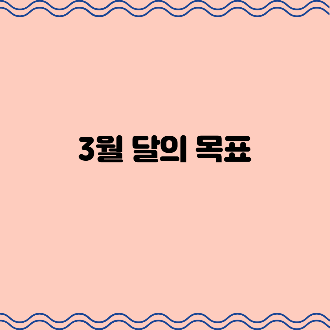  3월 달의 목표