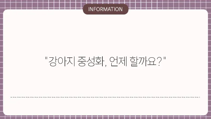 강아지 중성화수술 시간