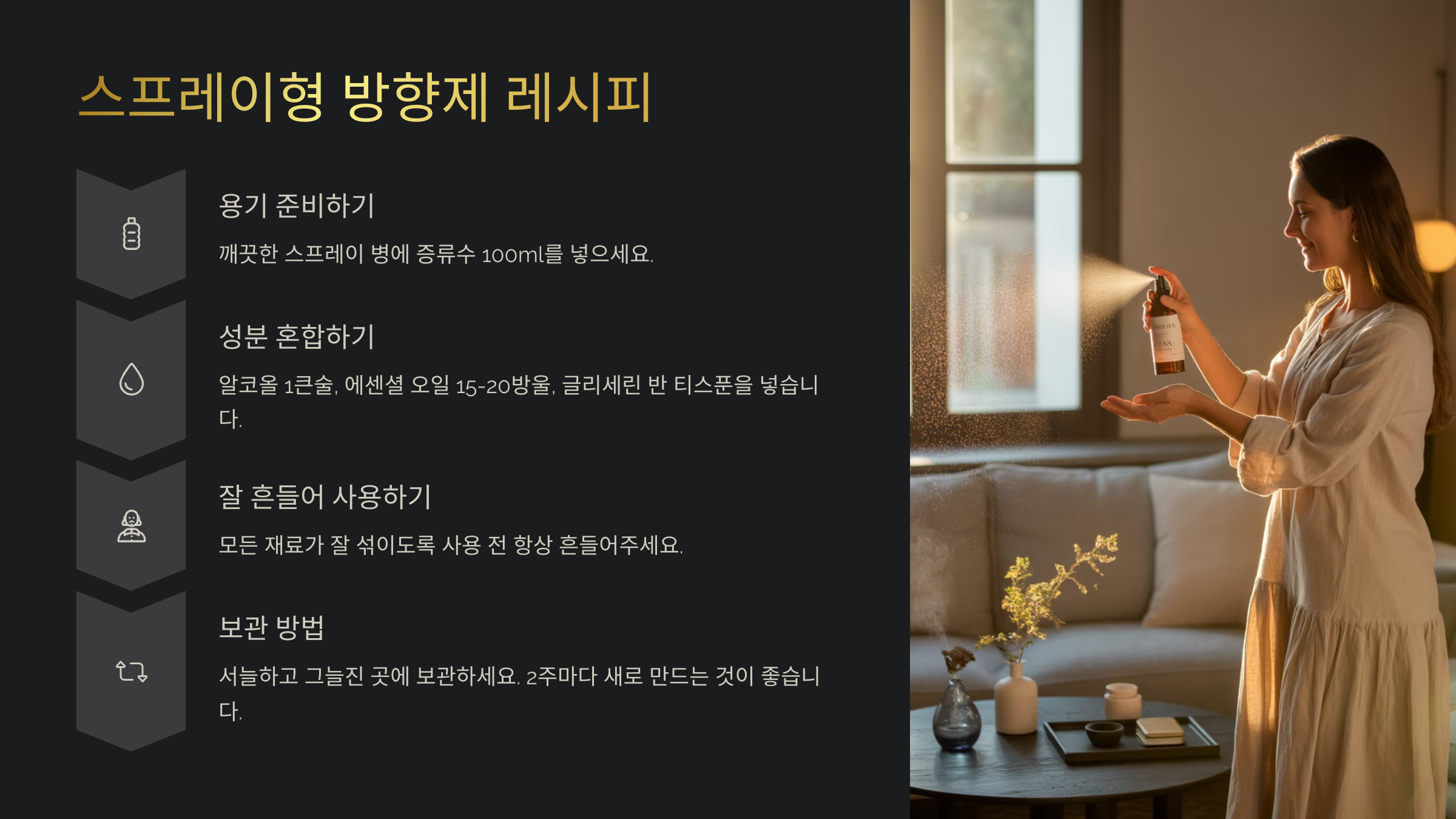 💨 스프레이형 방향제 레시피