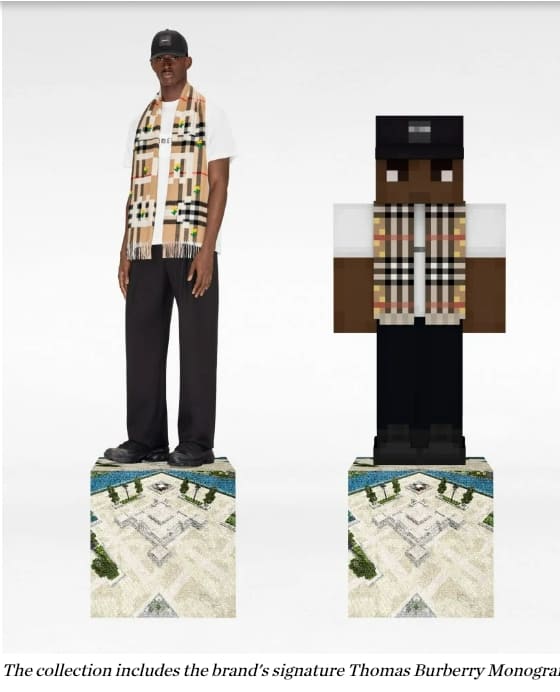 버버리&#44; 비디오 게임 마인크래프트로 디지털 의류 출시 VIDEO: Burberry releases digital clothing collection &quot;for the modern explorer&quot; in video game Minecraft