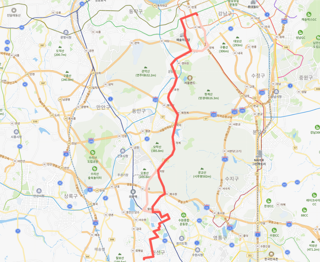  수원 3003번버스 노선, 시간표 정보 [성균관대역, 서초역, 교대역, 강남역, 양재역]