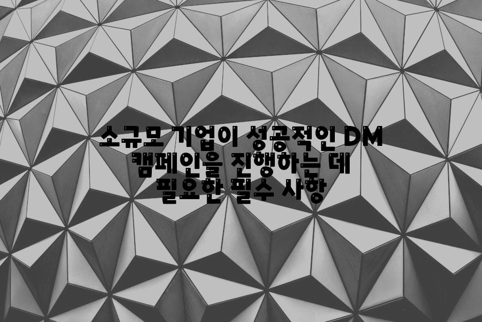 소규모 기업이 성공적인 DM 캠페인을 진행하는 데 필요한 필수 사항
