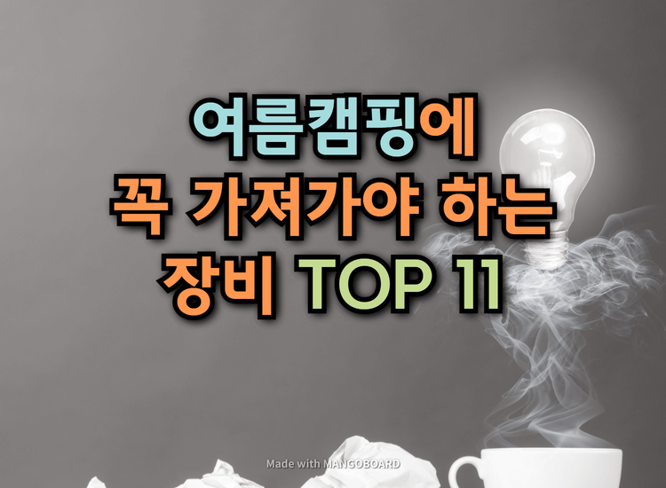  여름캠핑에 꼭 가져가야 하는 아이템 TOP 11