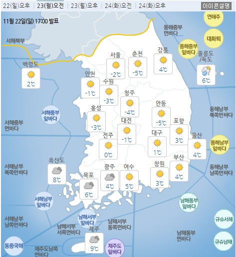  11/23 감성오잇의 오늘의 소식 (오늘 날씨, 경제, 시사)