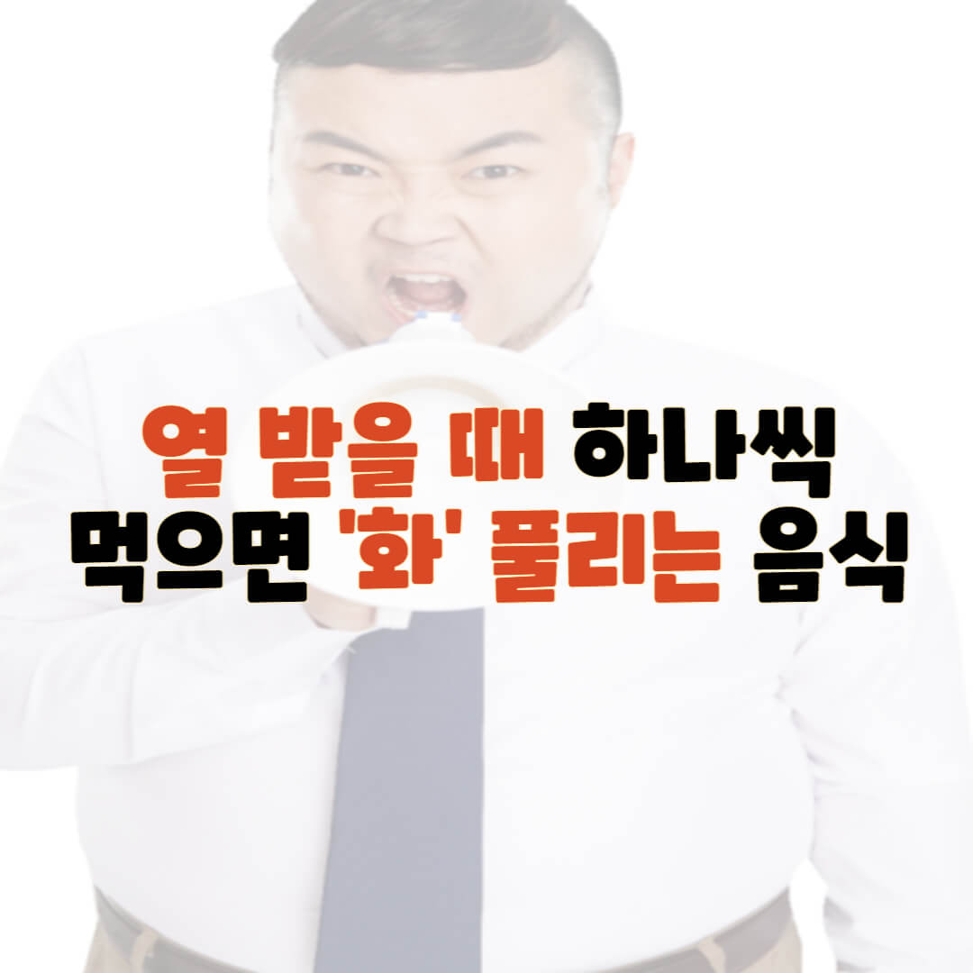  열 받을 때마다 하나씩 먹자! 먹으면 화 풀리는 음식