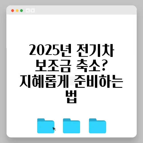 2025년 전기차 보조금 축소? 지혜롭게 준비하는 법