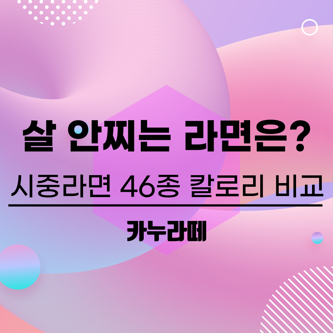  살 안찌는 라면? 라면별 칼로리, 나트륨 순위