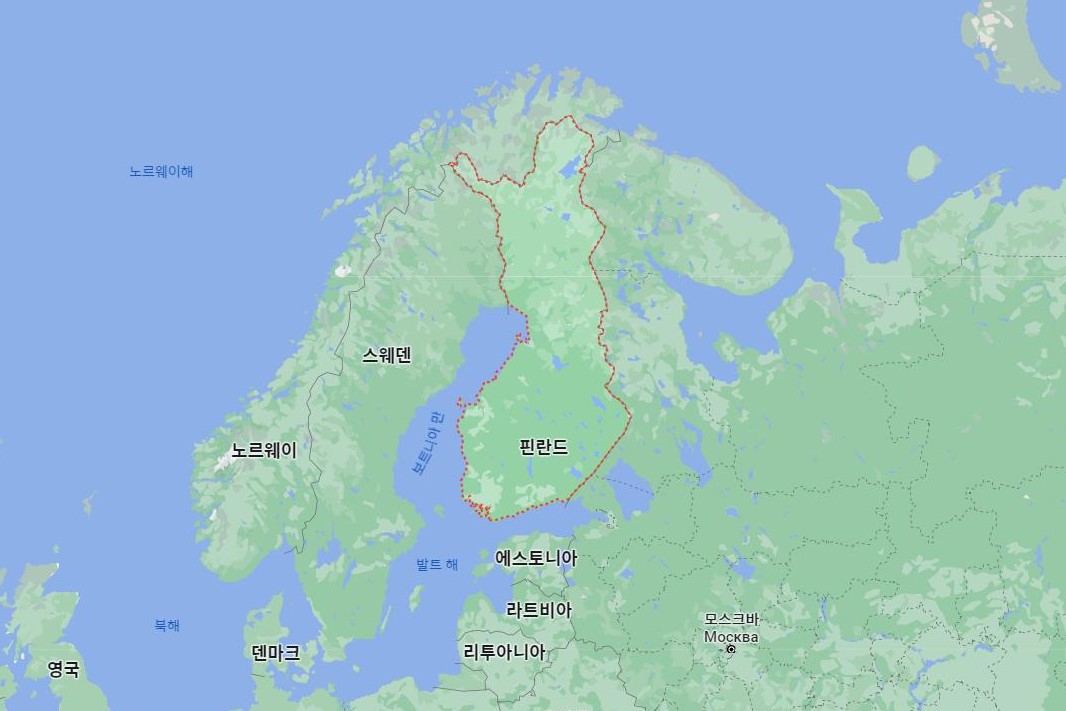 핀란드의 위치를 보여주는 지도입니다.