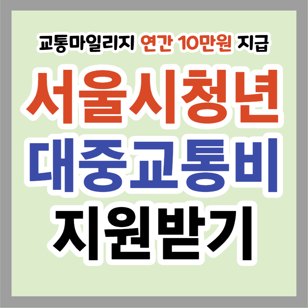  서울시 청년 대중교통비 지원사업 신청방법 및 자격요건