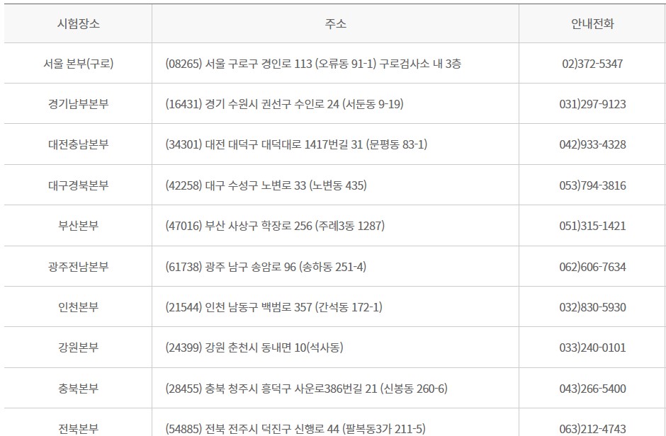 화물차운송종사 자격시험 체험교육 응시자격 취득 방법 수험용 자료 시험장소 수수료7