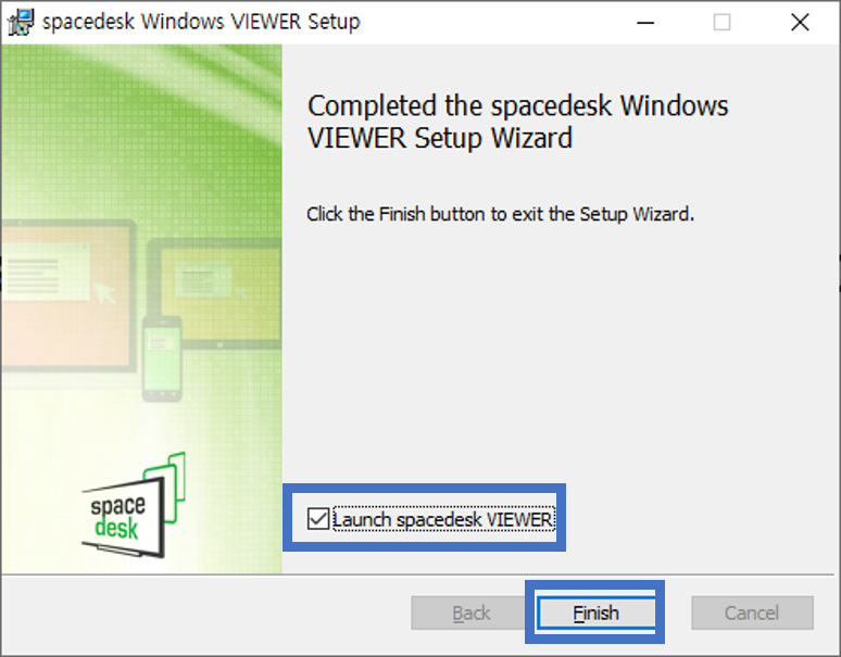 SPACEDESK-뷰어-인스톨-후-실행