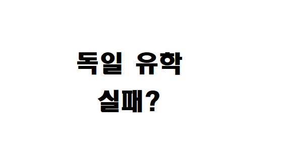  독일 유학 실패? 왜 다시 한국으로 돌아가는걸까?