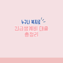 긴급생활자금 사전예약 신청 절차