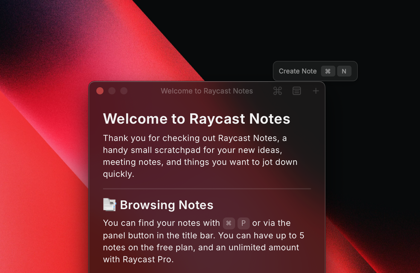 새 노트를 작성하는 화면