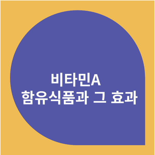 비타민A함유식품과 그효과