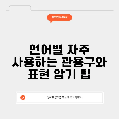 언어별 자주 사용하는 관용구와 표현 암기 팁