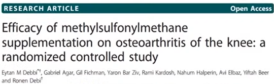 무릎관절염 환자에 대한 MSM 투여 효과 논문