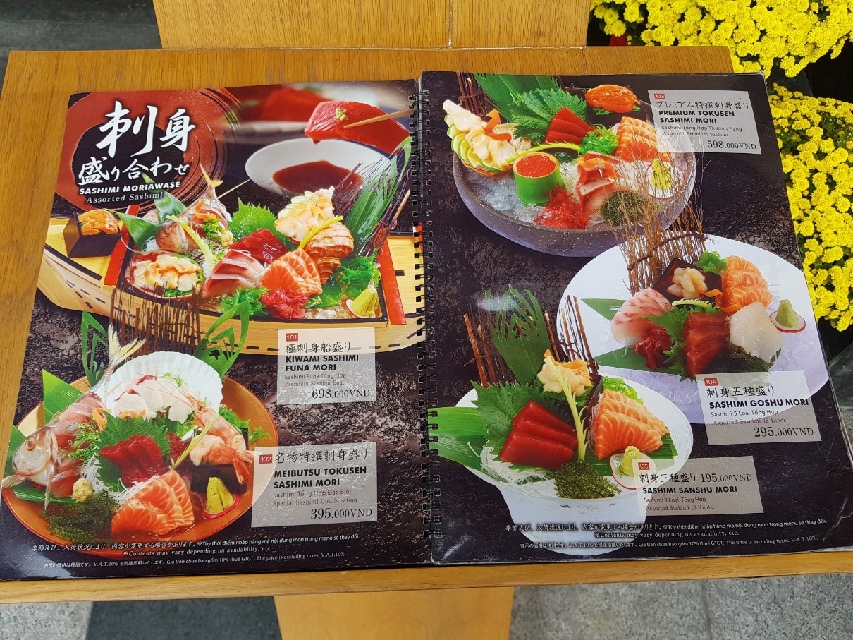 호치민 1군 스시 & 사시미 전문점 Chiyoda Sushi 위치 메뉴(1)