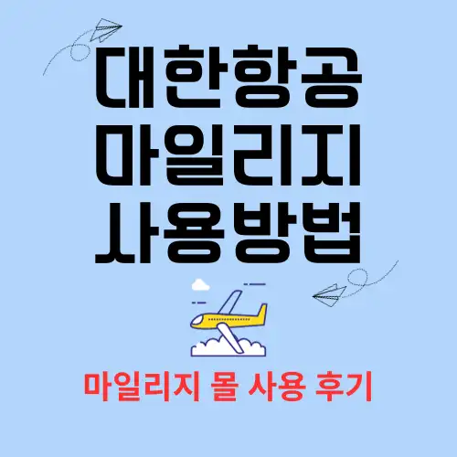 대한항공 마일리지 사용 방법 (마일리지 몰 KAL스토어)