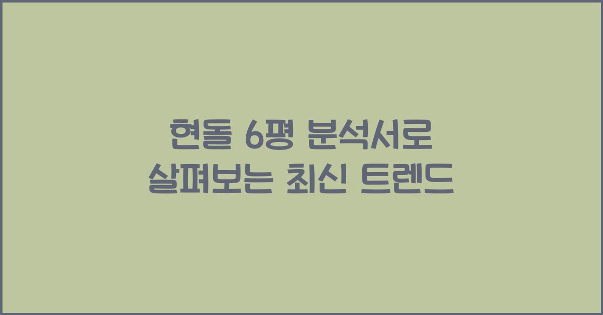 현돌 6평 분석서