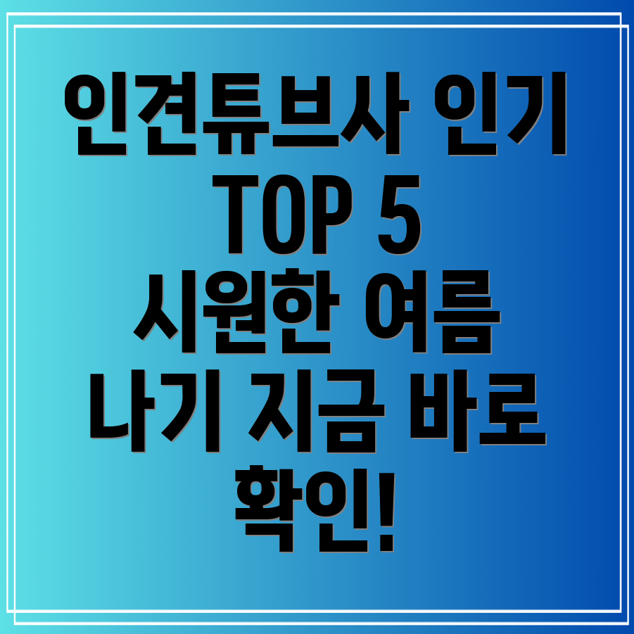 인견튜브사이번주인기제품TOP5쿨한여름나기당신의선택은