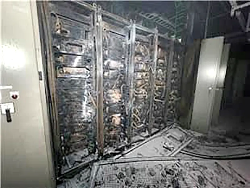 화재의 원인이 된 무정전 전원 장치(UPS) 설비