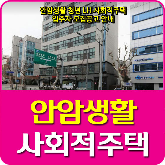 안암생활 청년 LH 사회적주택 입주자 모집공고 안내