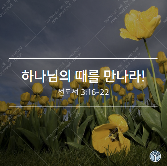  하나님의 때를 만나라!
