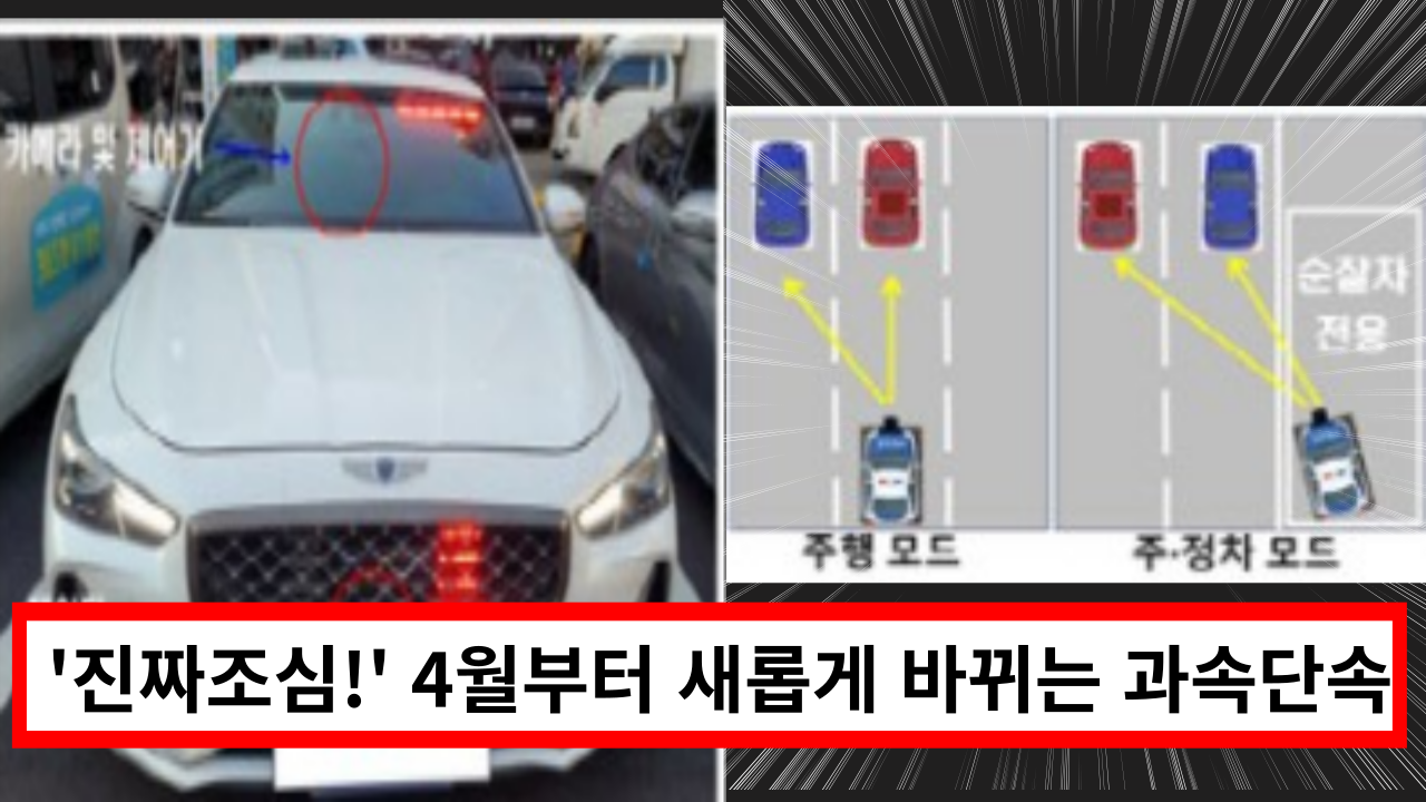  '진짜 조심하세요' 4월부터 새롭게 바뀌는 과속 단속 이제 카메라 없어도 다 찍힙니다.