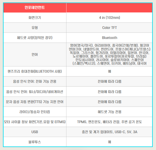 스포터스S 인포테인먼트