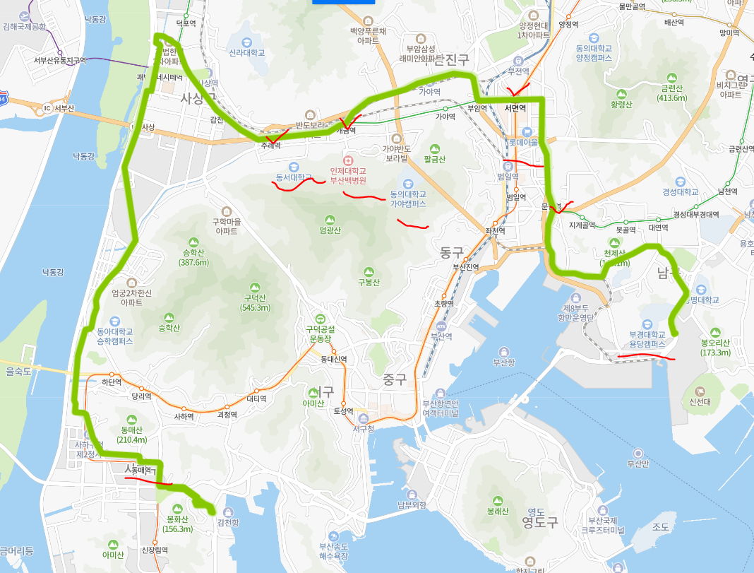  [부산138-1번버스]노선, 시간표 : 장림, 동매역, 사상역, 서면역, 부산은행역, 부경대용당캠퍼스