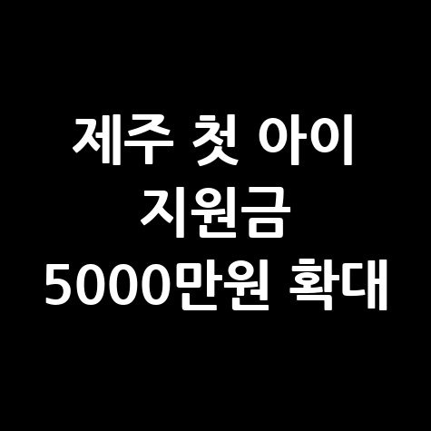 제주 첫 아이 지원금 500만원 확대 신청방법