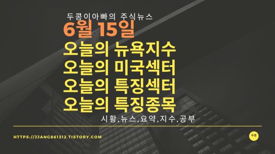  [22년 06월 15일]다우지수와 세계증시와 특징종목