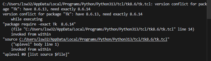 Tclversion Python tcl and tk version conflict