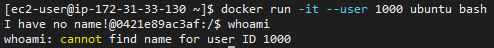 docker --user