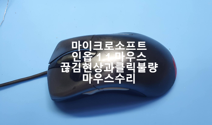  마이크로소프트 인옵 1.1  끊김 현상과 클릭 불량 으로 마우스 수리