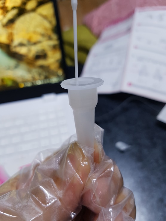 면봉에 묻어있는 검체 녹이기