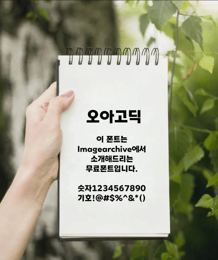 &#39;오아고딕&#39; 경쾌한 원의 형태와 쓰면 쓸수록 매력적인 세심함의 무료폰트 다운로드