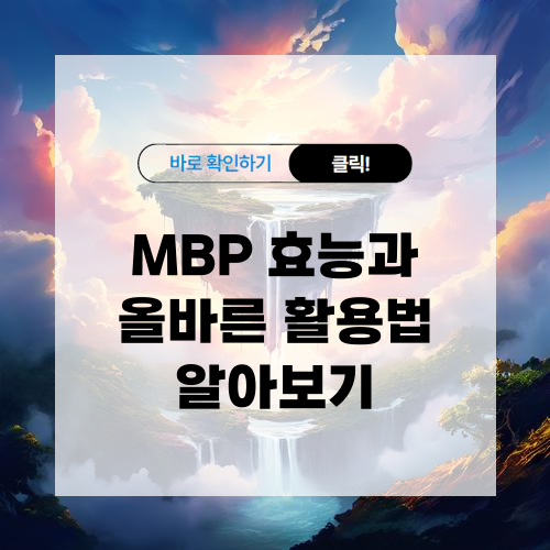 MBP 효능과 올바른 활용법 알아보기