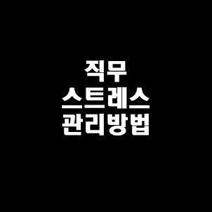  직무 스트레스 관리 방법