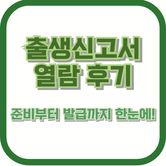 출생신고서 열람 후기 - 준비부터 발급까지 한눈에!