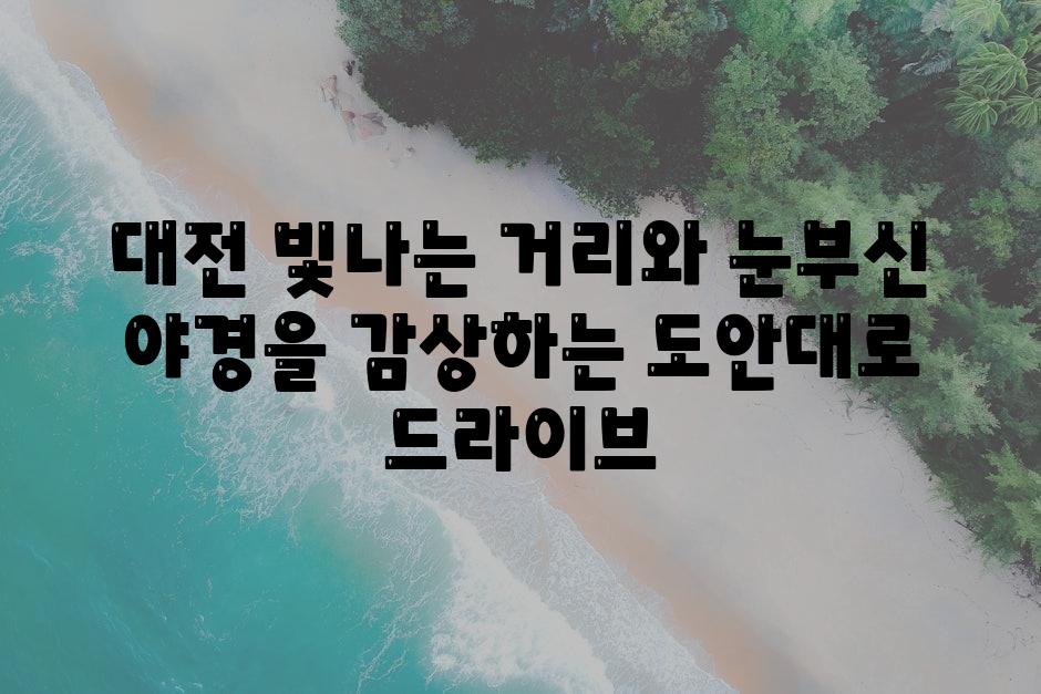 대전 빛나는 거리와 눈부신 야경을 감상하는 도안대로 드라이브