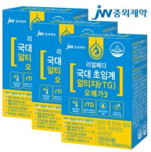 JW중외제약 리얼메디 국대 초임계 알티지 rTG 오메가3&#44; 30.66g&#44; 3박스