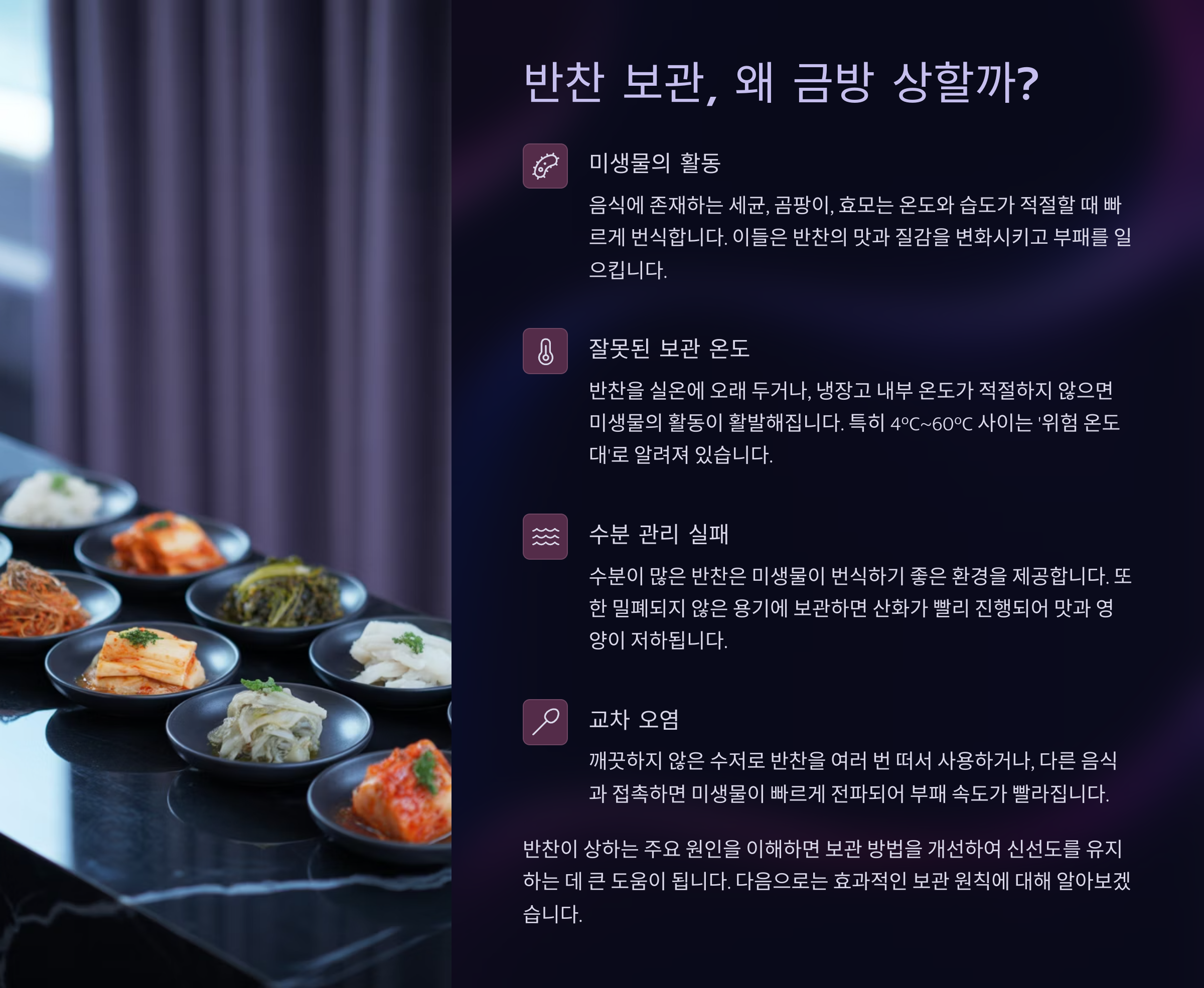 반찬 보관, 왜 금방 상할까? 🧊