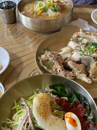 닭수육 밀면 온면