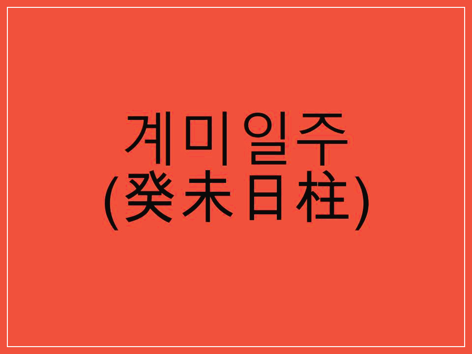  계미일주(癸未日柱) 일주론 요약