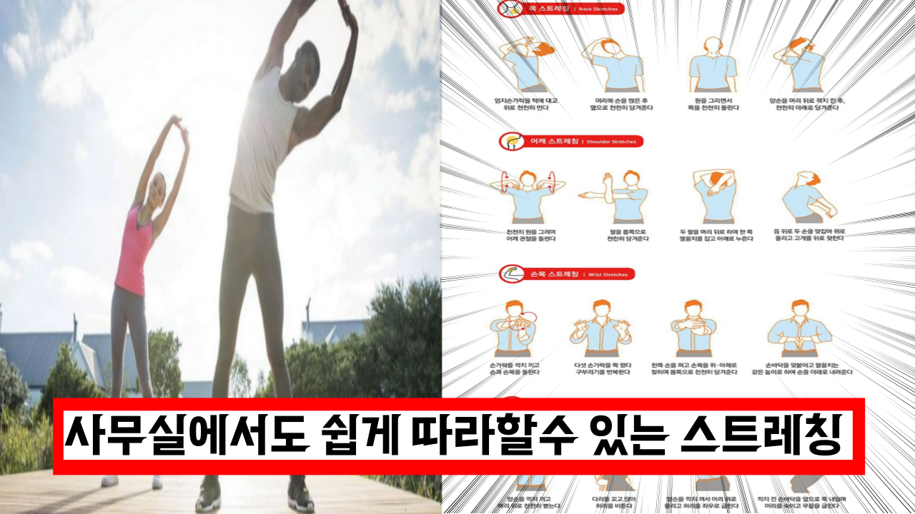  '직장인 꿀팁' 사무실에서도 쉽게 따라할수 있는 부위별 스트레칭 4가지