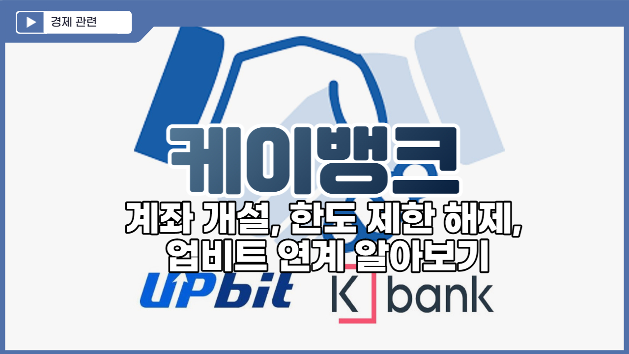  케이뱅크 계좌 개설, 한도 제한 해제하기, 업비트 연계 알아보기